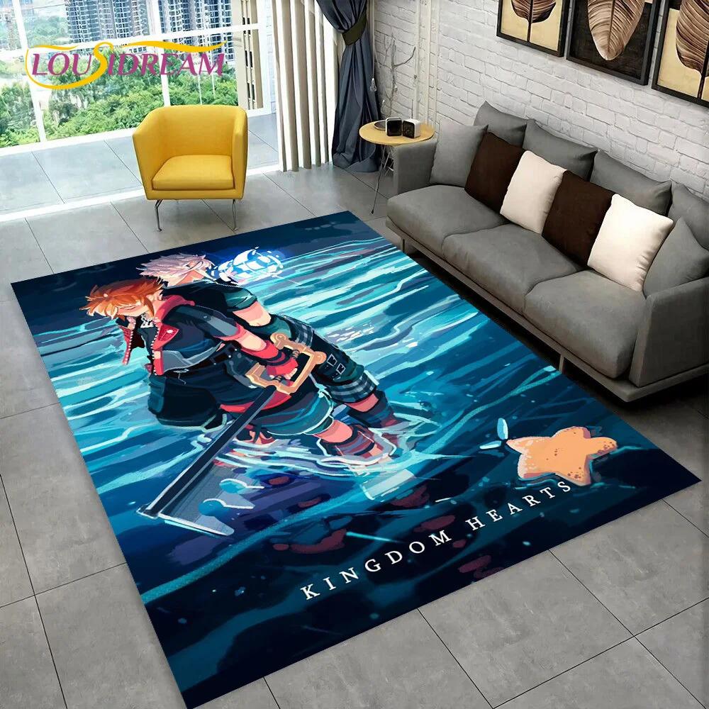 HD Cartoon Kingdom Hearts Games 3D Carpet Rug for Bedroom Living Room Home Sofa Decoration,Children Large Decor Floor Mat Gift
