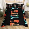 Music Fans Print Duvet Cover Twin Full Music Theme Comforter Cover Singer Fan White Bedding Set for Birthday Valentines Day Gift