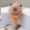 Fluffy Ice Capybara Cream Cone Plush Toy Charming Keychain For Bag Decoration