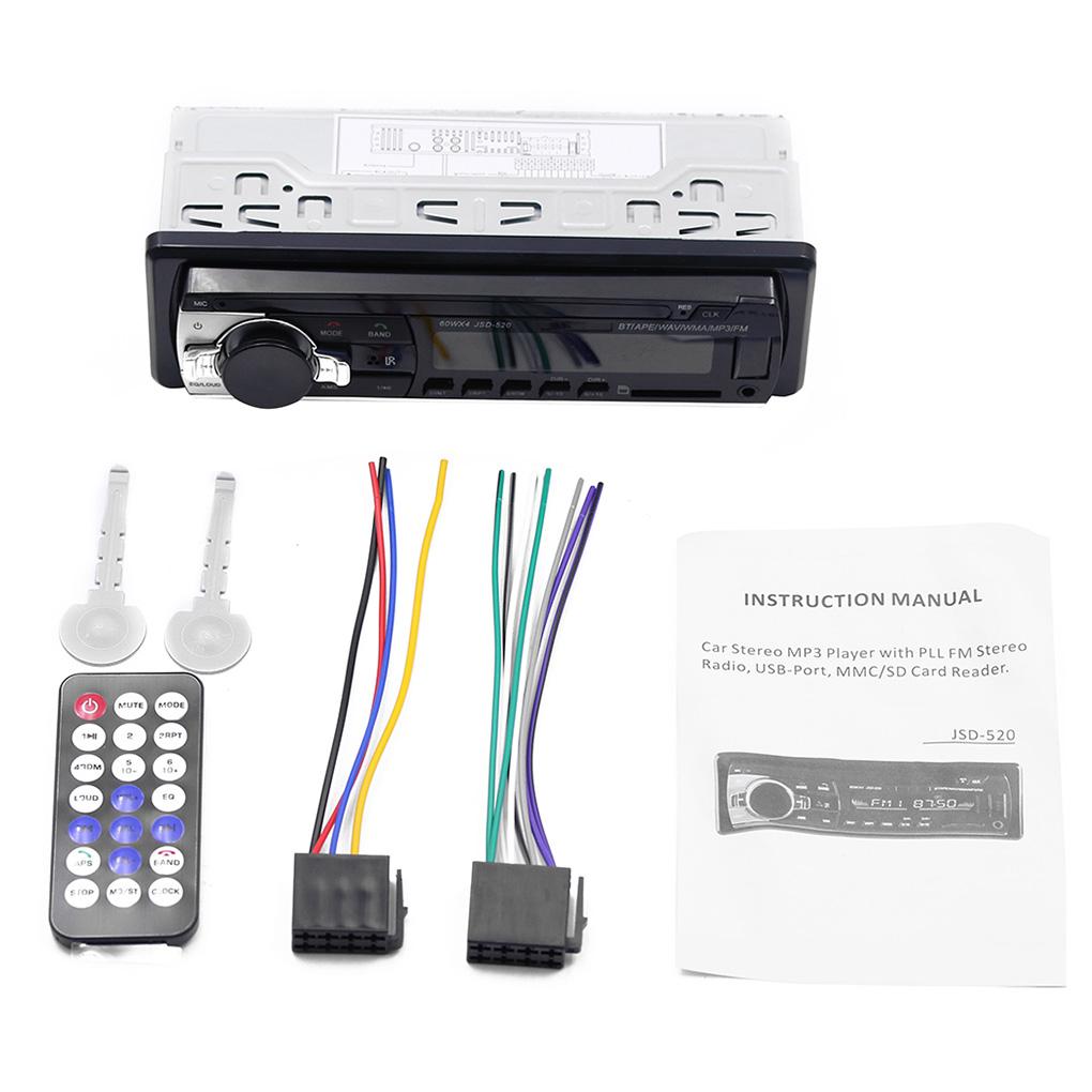 

JSD-520 Car Radio Tape Recorder Bluetooth MP3 Player FM Audio Stereo Receiver Music USB/SD In Dash AUX Input