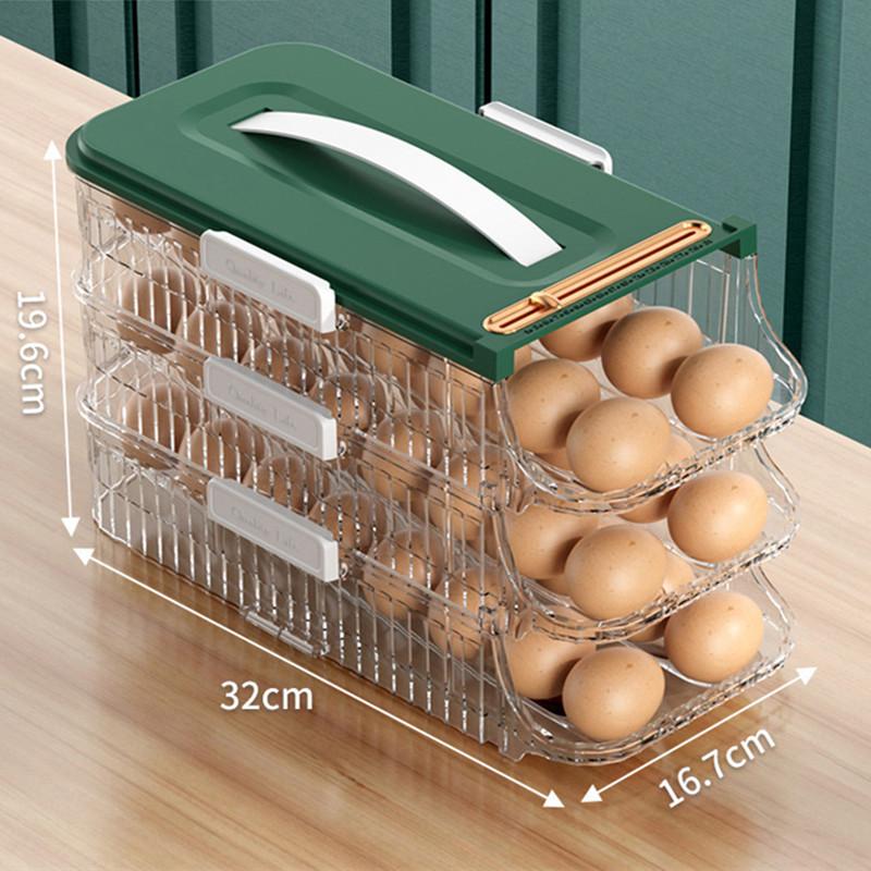 Scatola Porta Uova Tipo Cassetto per Frigorifero Frigorifero Scorrimento Automatico Organizzatore Cucina Organizzatori per la Casa Contenitori Ermetici Cibo