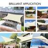 Beige Heavy Duty Sun Shade Sail Rectangle Triangle Canopy Cloth Waterproof Awning UV Resistant Carport Patio Outdoor Sunscreen