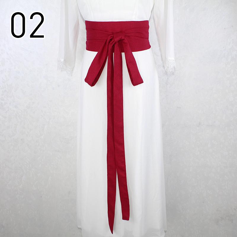 360cm Traditional Chinese Hanfu Waist Belt Cotton Linen Long Silk Sash Antique Elegant Solid Color Dress Decor for Women
