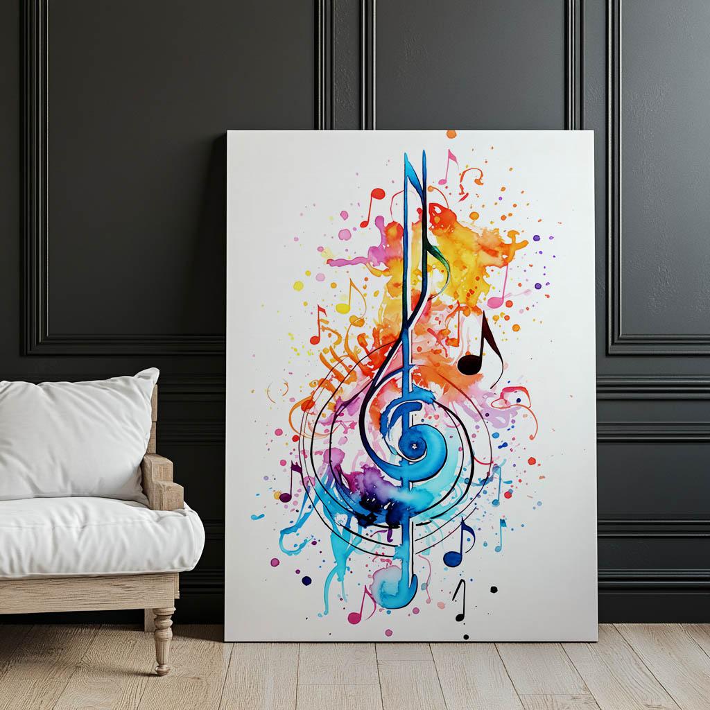 Kolorowy Klucz Wiolinowy Kolorowy Klucz Wiolinowy, 60X90 Cm, Bez Ramy, Papier Matowy 230 Gsm