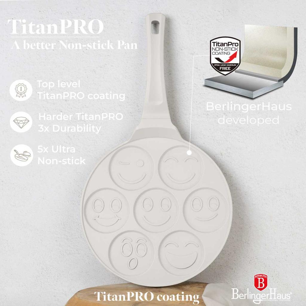 TITANIUM FRYING PAN 26cm FOR EMOJI PANCAKES BERLINGER HAUS BH-7792 SAHARA