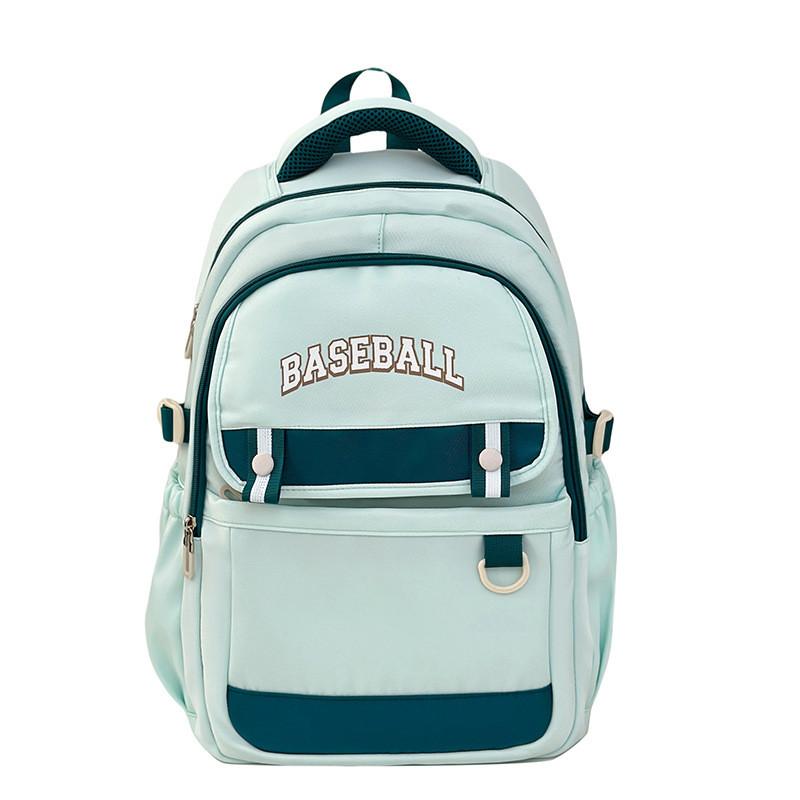Letter Multicolor Baseball Nylon School Bag With Breathable Padding Teens For