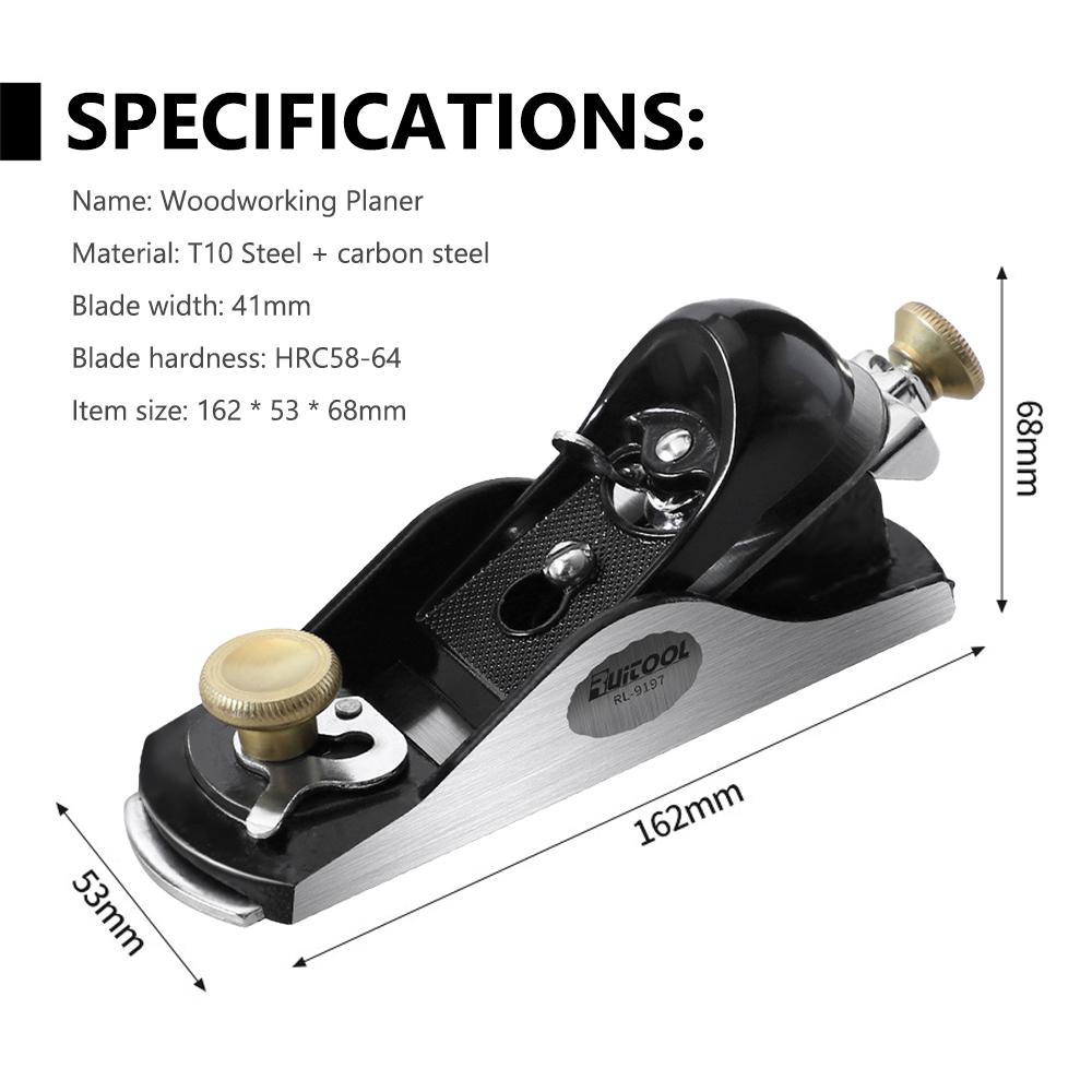 Small Woodworking Planer Wood Board Planer T10 Steel Blade with Angle Adjustable Function Ergonomic Design for Smooth