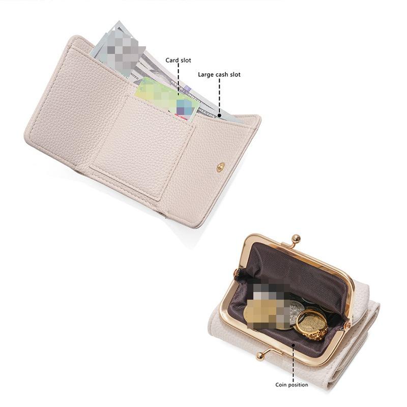 Clip Coin Purse for Women New Style Small Wallet Clutch Credit Card Holder Zipper Pocket Multifunctional Travel Storage Pouch