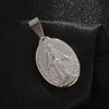 Our Lady Letter Coin Ornament Oval Trendy Necklace Pendant