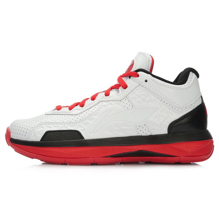 

New LINING All City 4 Basketball Shoes Unisex Mid top White/Black/Red ABAL005-8 39.5