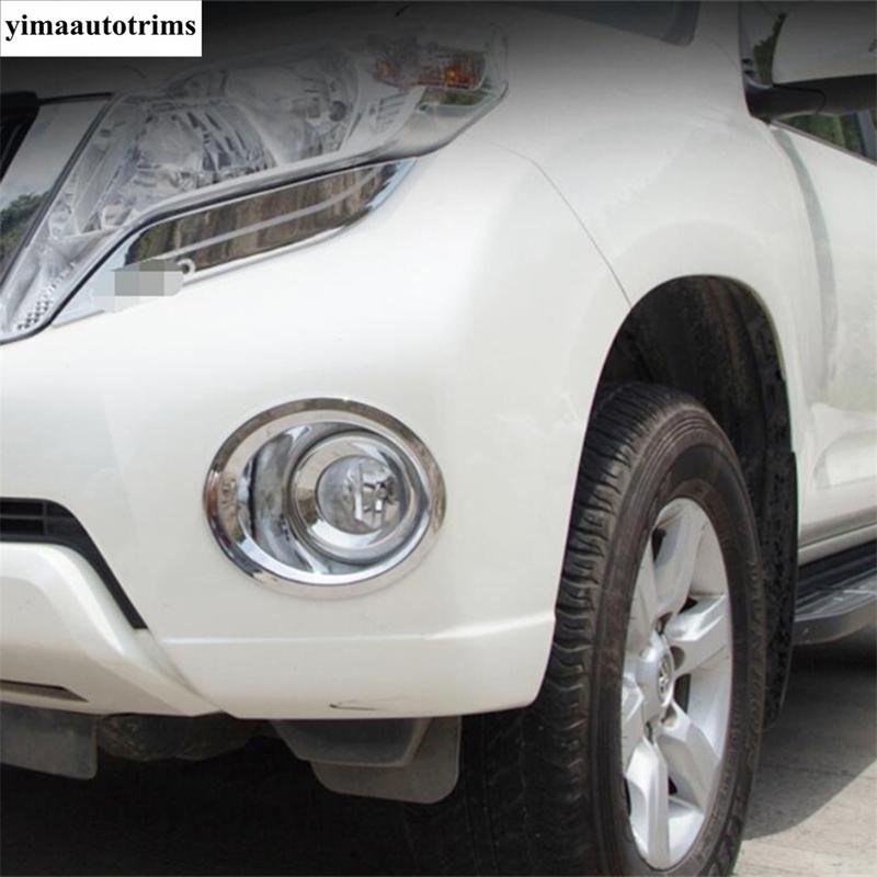 Front Rear Fog Lights Lamps Ring Cover Trim For Toyota Land Cruiser Prado FJ150 2014 - 2017 ABS Chrome Accessories Interior Kit