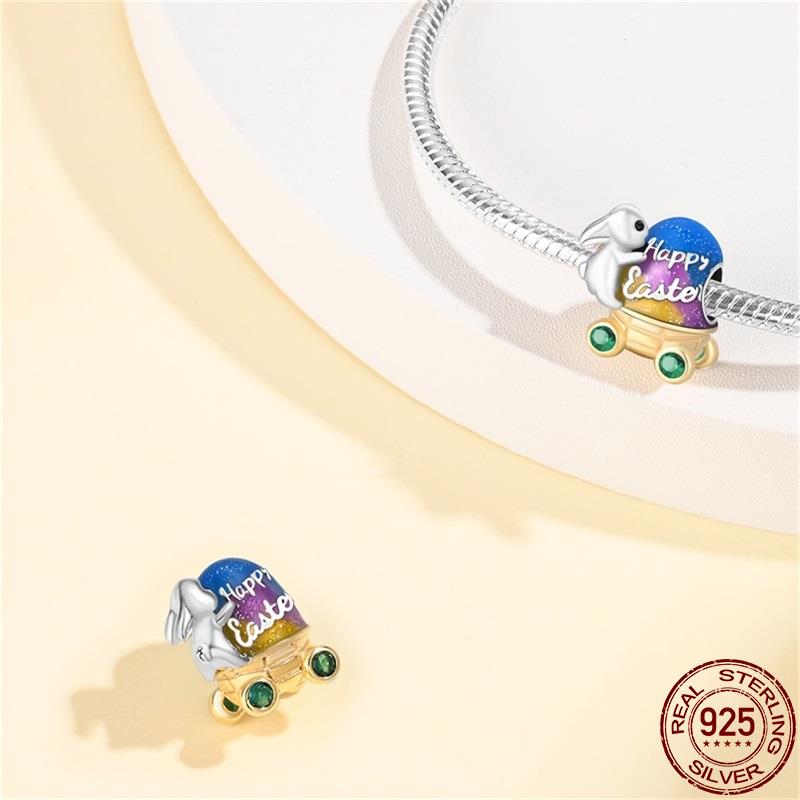 Copper Easter Series Charms Fit Original Pan Bracelet&Bangle Diy Beads For Women Festivalfinejewelry Gift