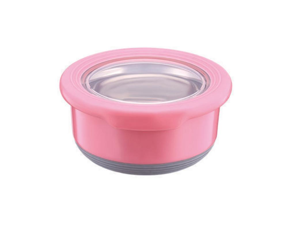 730ml Portable Stainless Steel Lunch Box Silicone Bento Lunch Box for Kids Lunch Box with Pasta Instant Bowl Food Container | Breakfast Boxes (Pink)