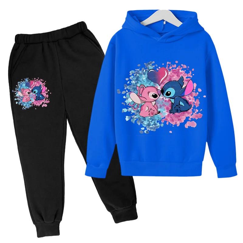 Casual Print Simple Suit Fashion Sweatshirt Loose Clothing Sets Kids Unisex