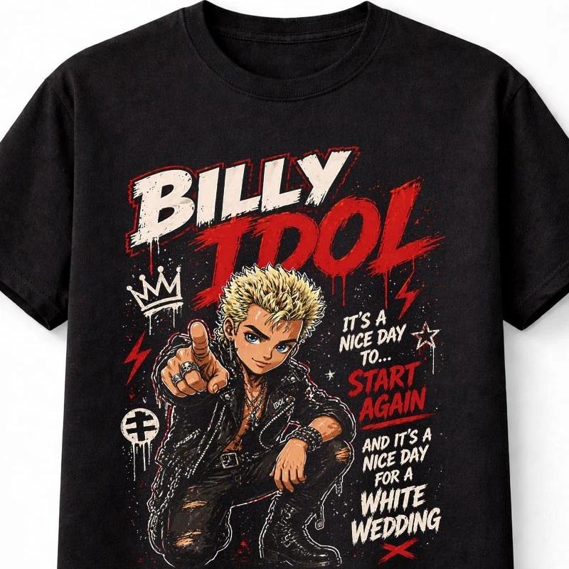Billy Idol Punk Rock Singer Retro Music Graphic Unisex TShirt S
