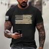 Men's Fashion Casual Short Sleeve Round Neck Independence Day Flag T-Shirt Top