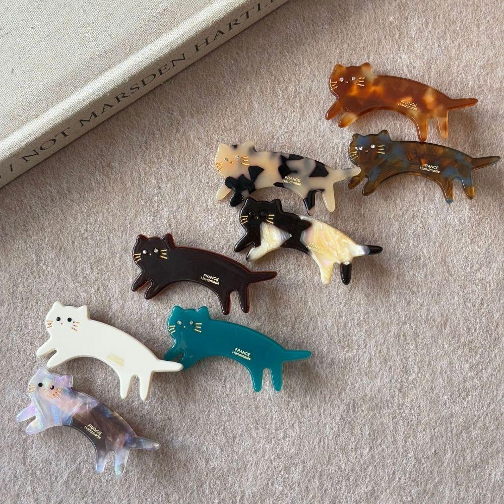 Kitten Cat Shaped Hair Clip Acetic Acid Cute Side Clip Cute Animals Hairpin  Female