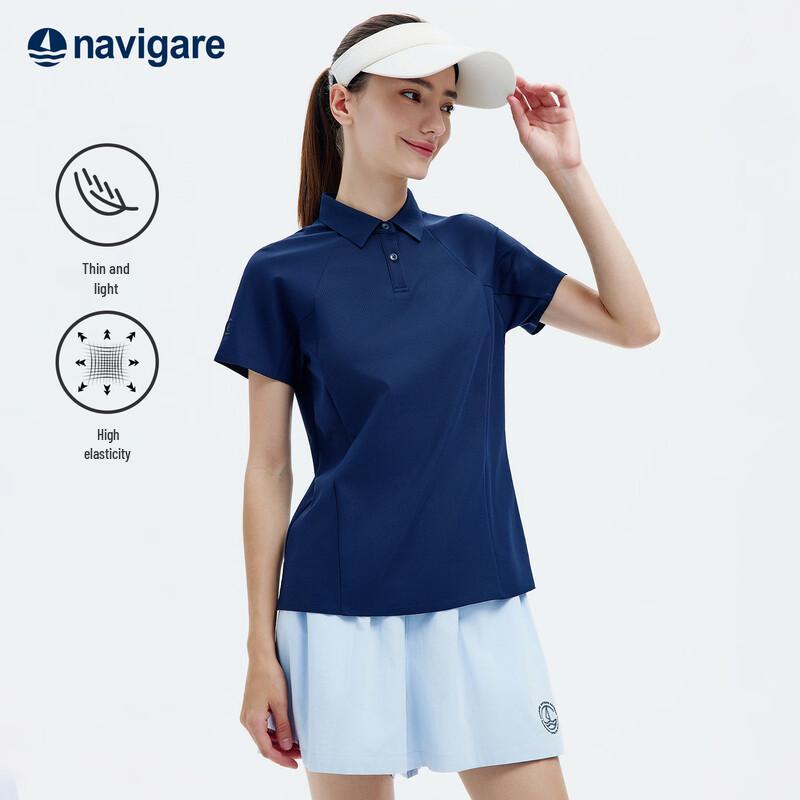 Navigare Women's Slim-Fit Short Sleeve Polo Shirt