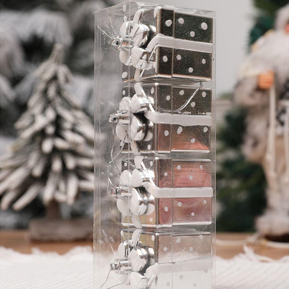 4/5cm Christmas Gifts Boxes Pendant DIY Crafts Christmas Tree Ornament  Hotel Office