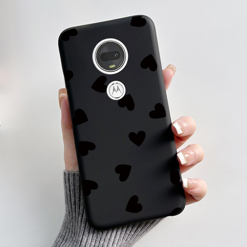 

Bumper Silicone Jelly Black Case For Motorola Moto G7/G7 Plus Case Ins Elegant Dreamy Flower Protective Shockproof Soft Cover Moto G7 Plus