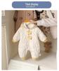 Cozy Fleece-Lined Winter Hooded Romper for Baby Boys & Girls - Thick Outdoor Wear for Infants