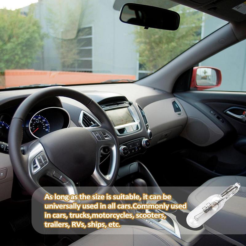 10pcs T5 286 Halogen Light Bulb 1.2 Watt 2 Pin Globe Lot J C Bi-PinCluster Dashboard Lamp For Indicator Lights Instrument Panel