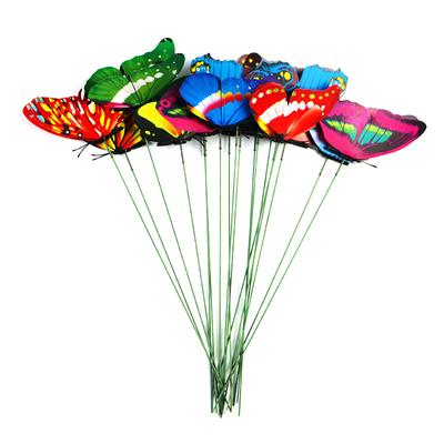 15 stücke Simulation Schmetterling Einfügen Bunte Schmetterling Anlage Einsätze Gartenarbeit Lieferungen