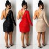 X5307 Women's Sexy Sequin Irregular Club Dress