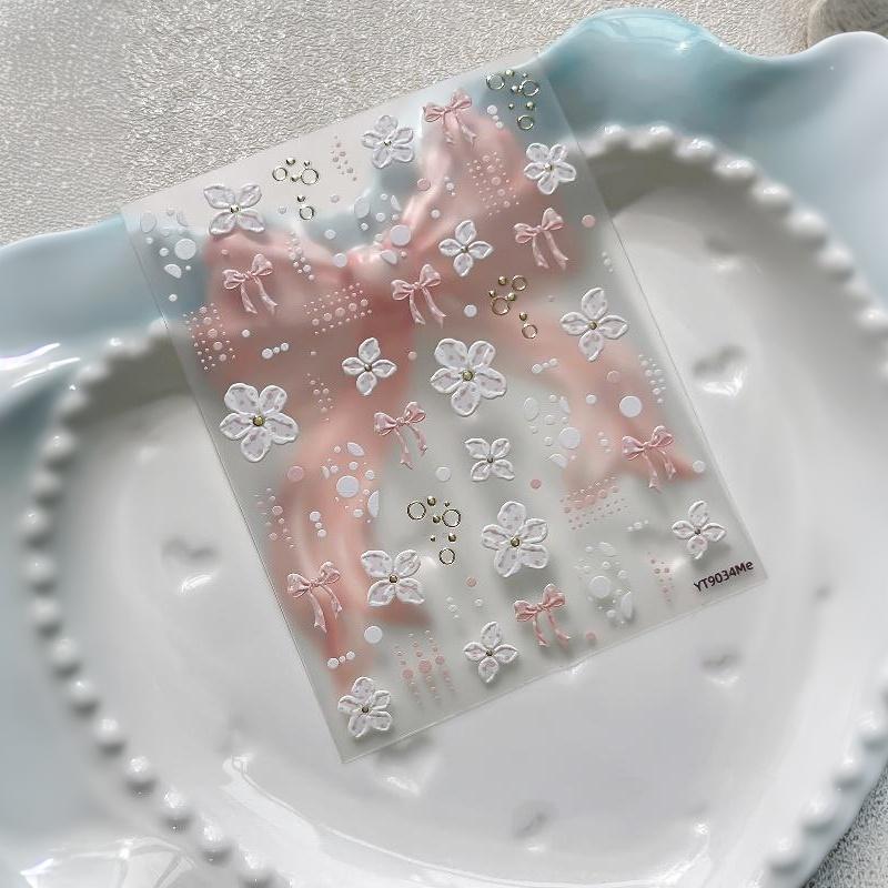 Fiore,Pois,Papillon Adesivo per Unghie Autoadesivo Decorazioni Decalcomanie Fai da Te Manicure Scrapbooking Diario Adesivo