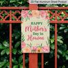 2D Flat Decorative 8×12 Inch Aluminum Plaque Metal Sign | Happy Mother's Day in Heaven Watercolor Floral Design; Memorial & Sympathy Home Wall Decor