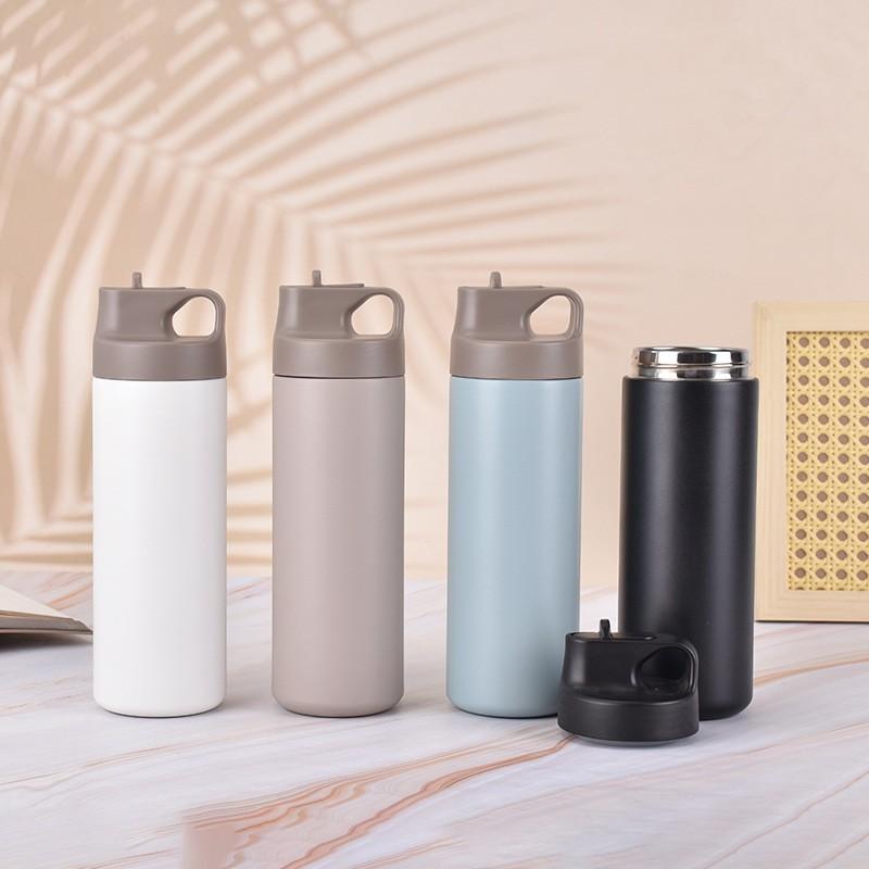 Stainless Steel Vacuum Insulated Travel Mug 550ml Portable Water Bottle Outdoor Sports Camping Hiking