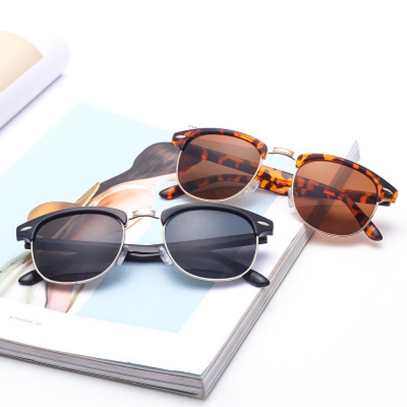 Uv400 Sunglasses Protection Half Frame For Outdoor Activities Retro Lightweight