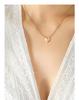 18k Gold-Plated Heart-Shaped Titanium Steel Clavicle Necklace - Handmade, Stylish, for Women