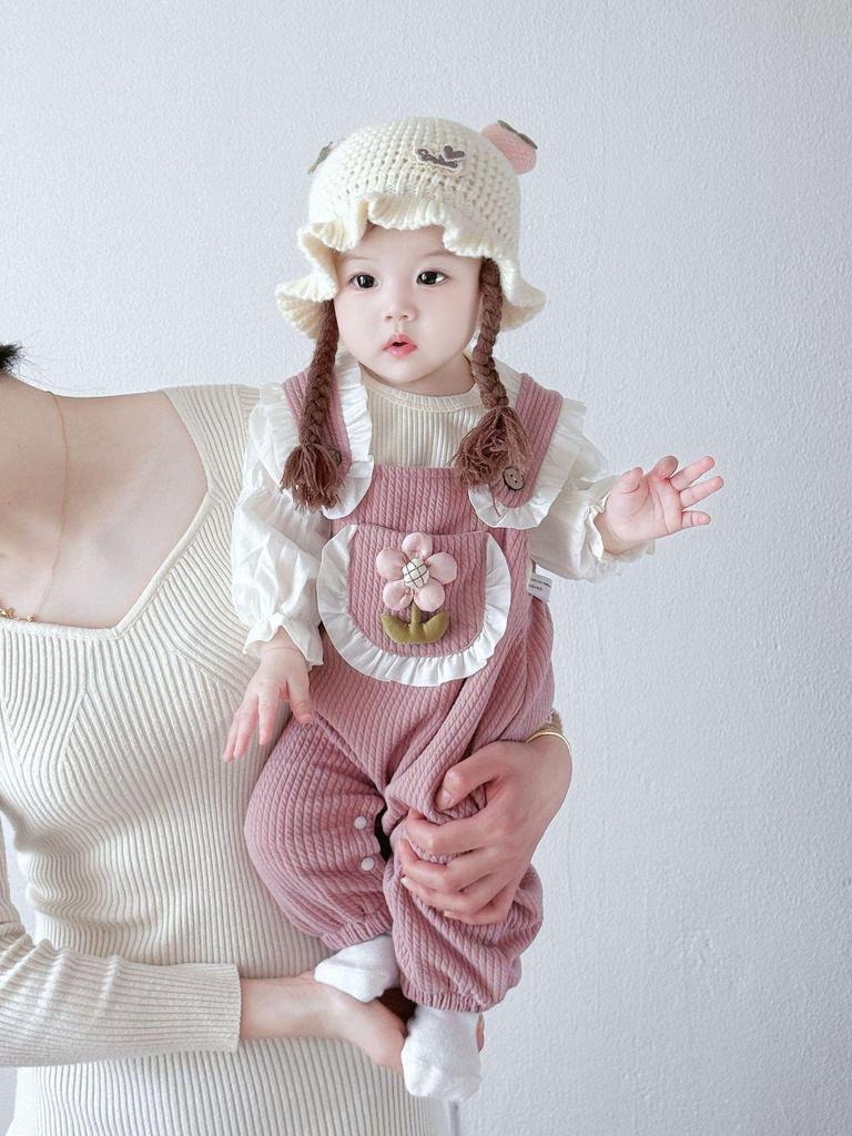 Handmade Cute Baby Romper Set with 3D Flowers – Spring/Autumn for Boys & Girls