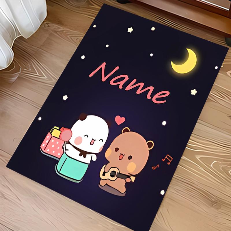 Custom Personalization Bubu and Dudu Print Area Rug - Soft, Washable Non-Slip Indoor Mat,Living Room,Home&Office Decorative Rug