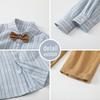 Children's Striped Long-Sleeve British-Style Two-Piece Suit for Boys, Spring 2025