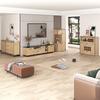 Elegant Wine Cabinet Spacious Countertop Sideboard with Double Doors 2 Drawers Glass Shelf Kitchen Holder Particle Board Bar Storage Buffet