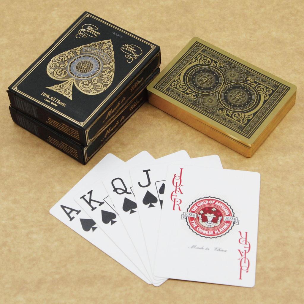 Gold Foil Texas Hold'em Playing Cards – Waterproof, Gold-Edged, Perfect for Home Games