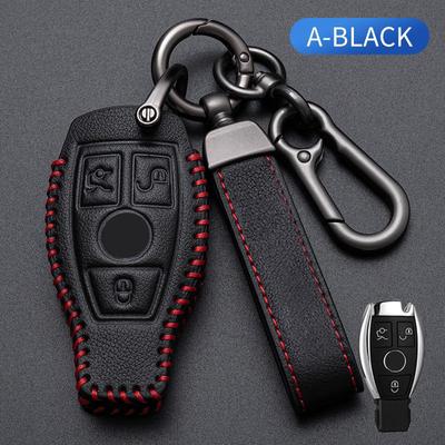 Mäkký kožený kryt puzdra na kľúče od auta pre Mercedes Benz Trieda ABCE GLS GLA GLK GLC CLS CLA AMG W204 W205 W212 W463 W176