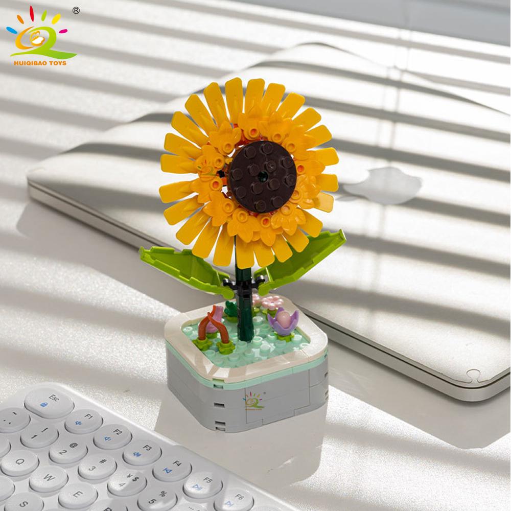 Non-Toxic Moc Insect Flower Building Blocks Flowerpot Bonsai Romantic Gift For Children Bricks Diy Potted Plants Model Kids Ornament