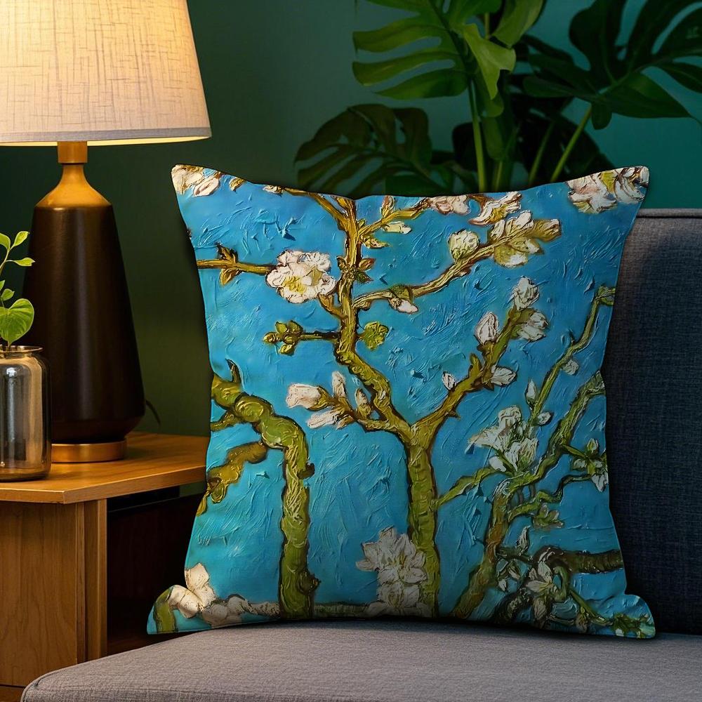 Van Gogh Oil Painting Pillow Case Plush Fabric Soft Double Sided Print Sofa Cushion Cover Throw Pillow Covers