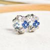 Gesi En Jewelry Blue Zircon Earrings: Elegant, Versatile, Fashionable, Retro Girls' Temperament.