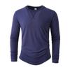 2026 New Autumn and Winter Men's Simple Solid Color Round Neck T-shirt Long-sleeved Tops