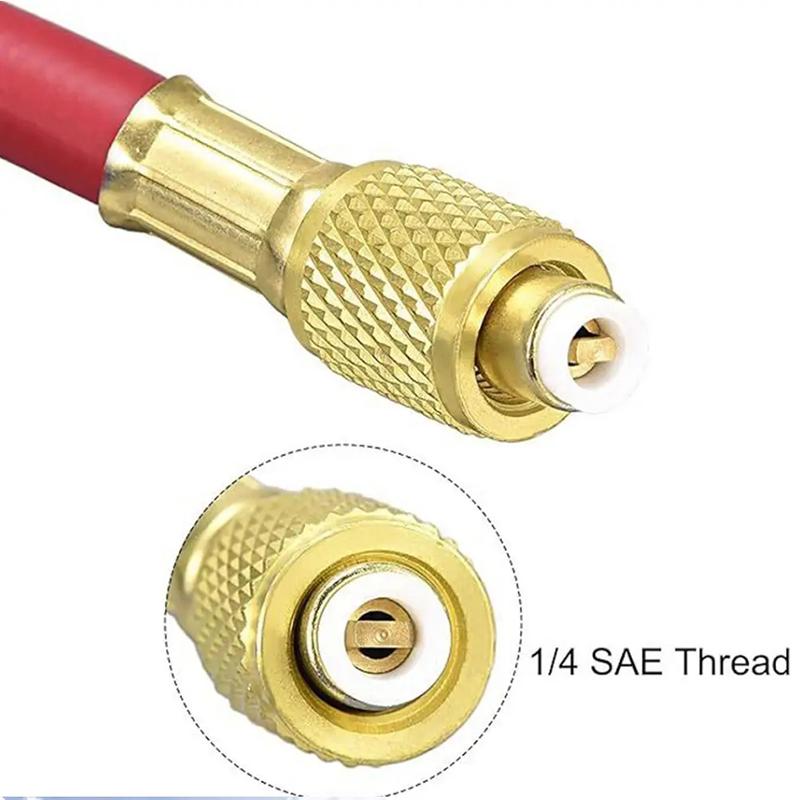 0.9M-1.8M A/C Charging Hose Tube Kit Hose Low Loss Fittings for R134A R12 R22 Refrigerant Air Conditioning Manifold Gauge 1/4" S