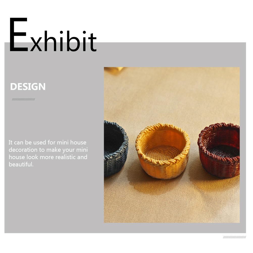 OATIPHO Miniature Set of Dollhouse Trinket 3 Model Photography Miscellaneous Random Colors Baskets, 6, 1/12 Scale, Baskets, Boxes, Colors, Furniture,