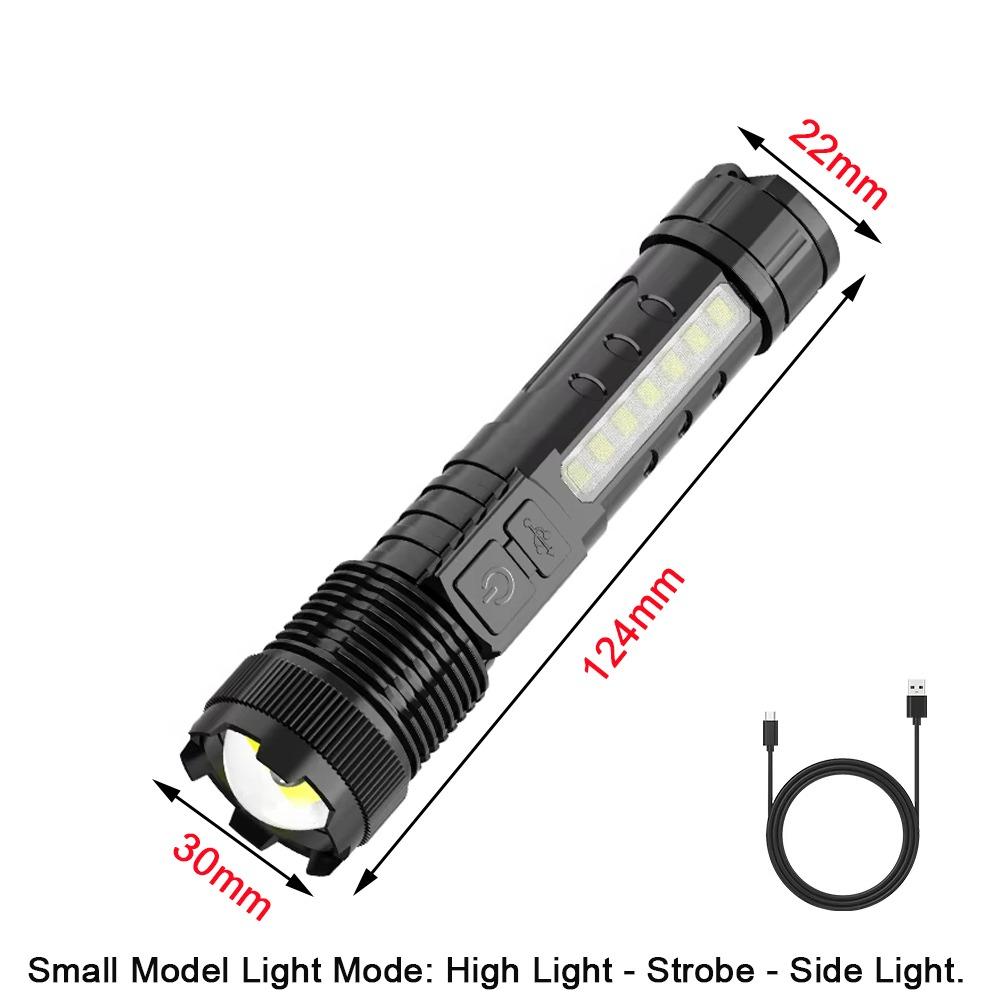 with Power Display Strong Light Flashlight COB Side Light Camping Lantern  Emergency Lighting