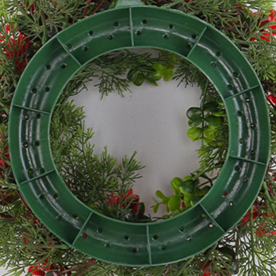 16 Inch Christmas Wreath with Red Berries Artificial Eucalyptus And Cedar Leaf Wreath for Holiday Front Door Wall Home Decoration