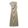 Summer 2025 European and American Women's Fashion: New Pleated Textured Dress