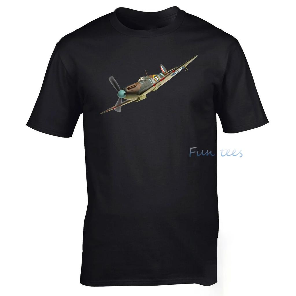 WW2 Flygplan T-shirt WW2 Andra Världskriget Slaget om Storbritannien Sommar Bomull Kort Ärm O-Hals Herr Dam T-shirt för Militärfan
