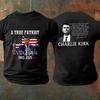 Charlie Kirk Shirt Echter Patriot 2025 Rip Gedenken Amerikanische Flagge Seite Unisex T-Shirt
